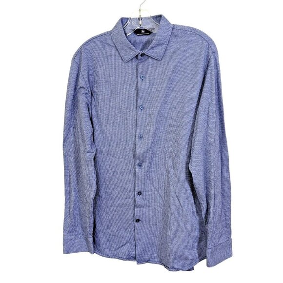 Hart Schaffner Marx Other - Hart Schaffner Marx Mens Size Large Button Up Shirt Blue Micro Striped Cotton